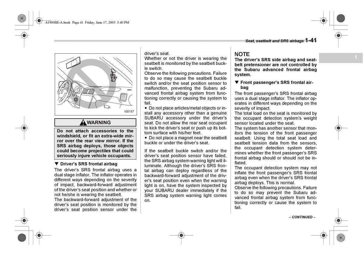 Subaru Impreza II 2 GD owners manual / page 68