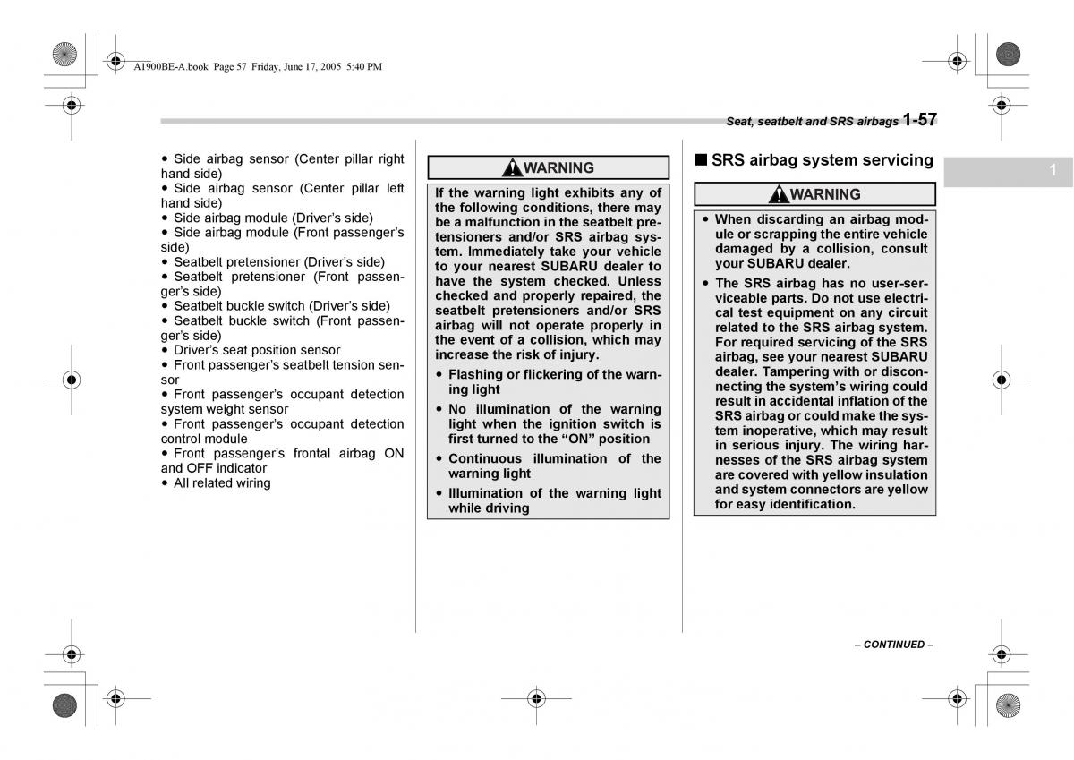 Subaru Impreza II 2 GD owners manual / page 84