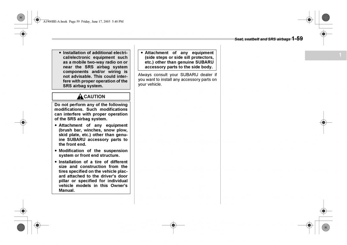 Subaru Impreza II 2 GD owners manual / page 86