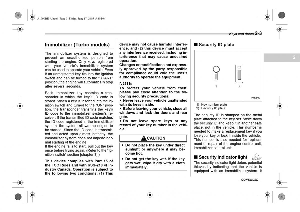 Subaru Impreza II 2 GD owners manual / page 90