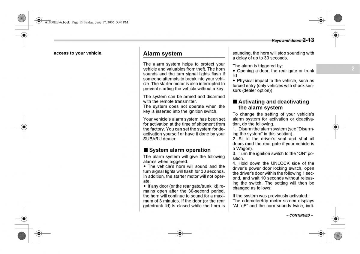 Subaru Impreza II 2 GD owners manual / page 100