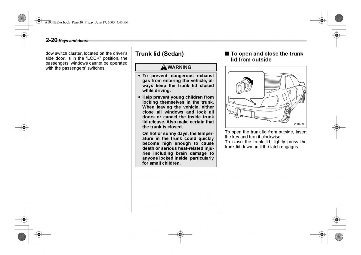 Subaru Impreza II 2 GD owners manual / page 107