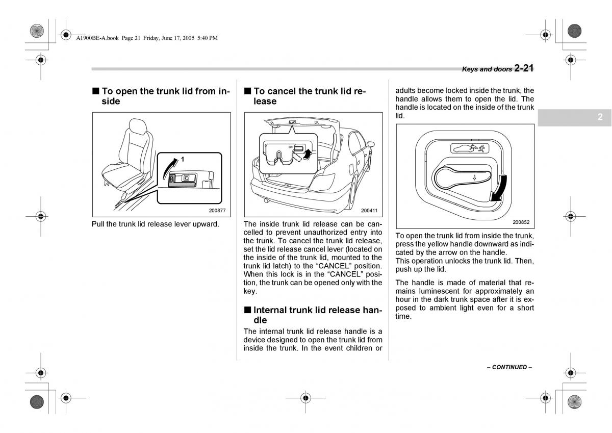 Subaru Impreza II 2 GD owners manual / page 108