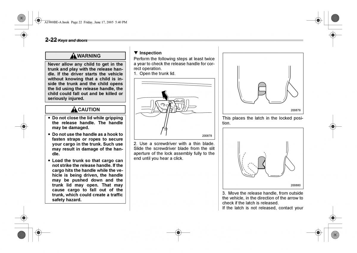 Subaru Impreza II 2 GD owners manual / page 109