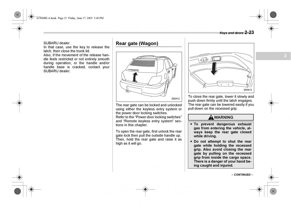 Subaru Impreza II 2 GD owners manual / page 110