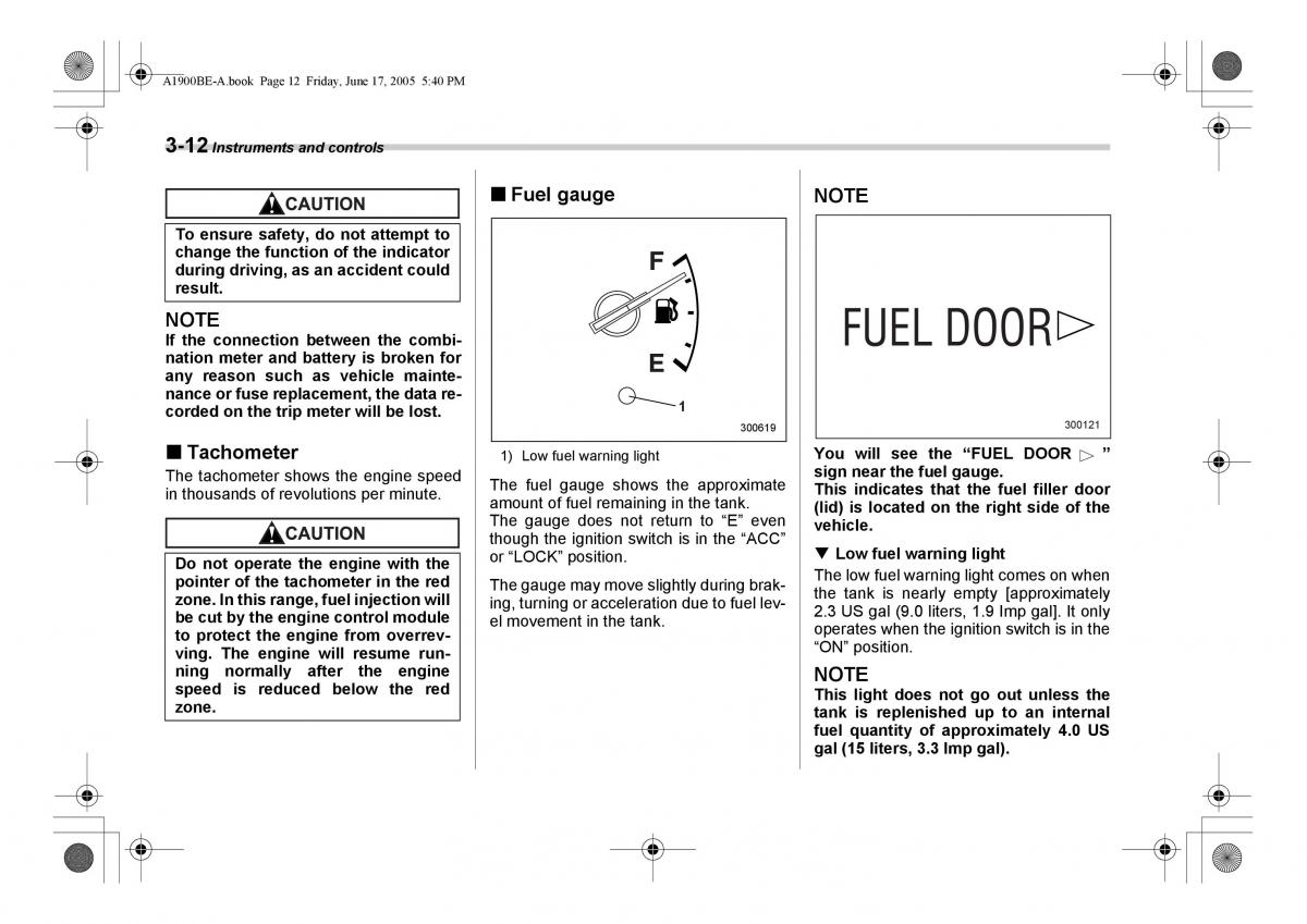 Subaru Impreza II 2 GD owners manual / page 125