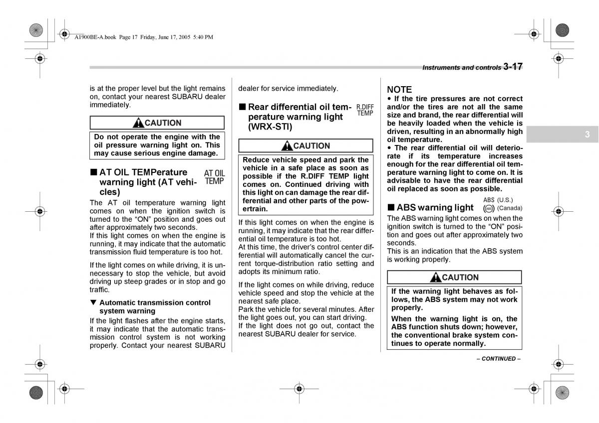 Subaru Impreza II 2 GD owners manual / page 130