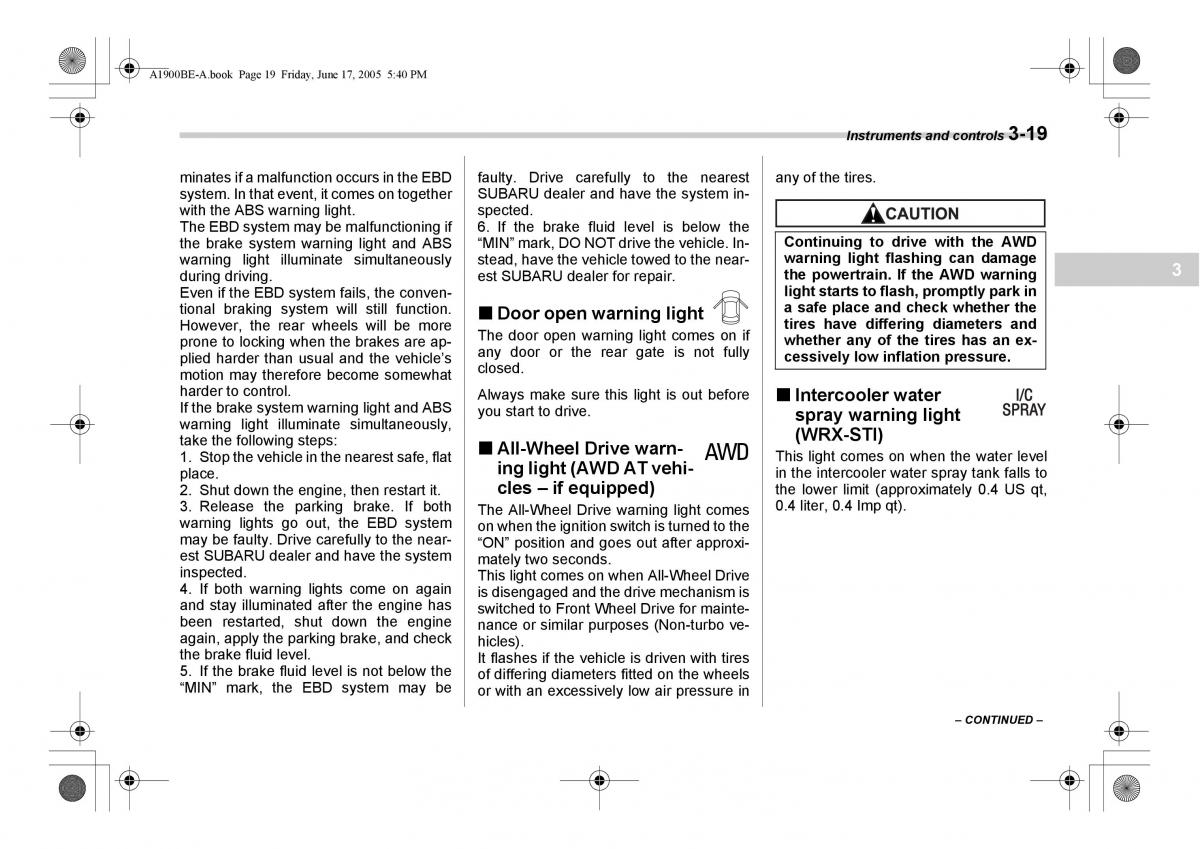 Subaru Impreza II 2 GD owners manual / page 132