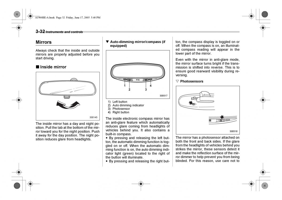 Subaru Impreza II 2 GD owners manual / page 145