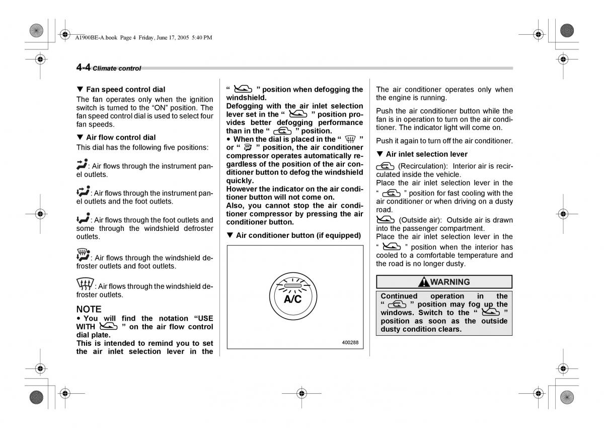 Subaru Impreza II 2 GD owners manual / page 153