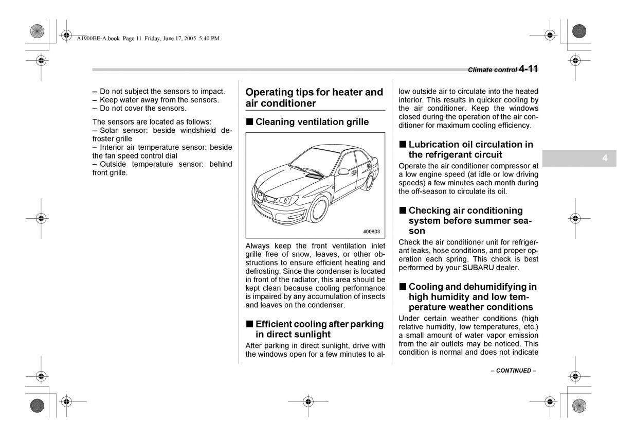 Subaru Impreza II 2 GD owners manual / page 160