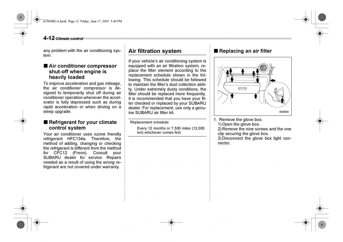 Subaru Impreza II 2 GD owners manual / page 161