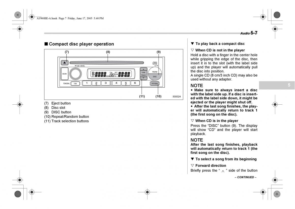 Subaru Impreza II 2 GD owners manual / page 170