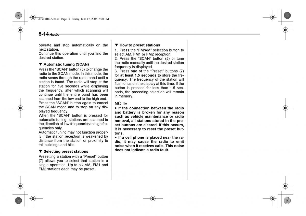 Subaru Impreza II 2 GD owners manual / page 177