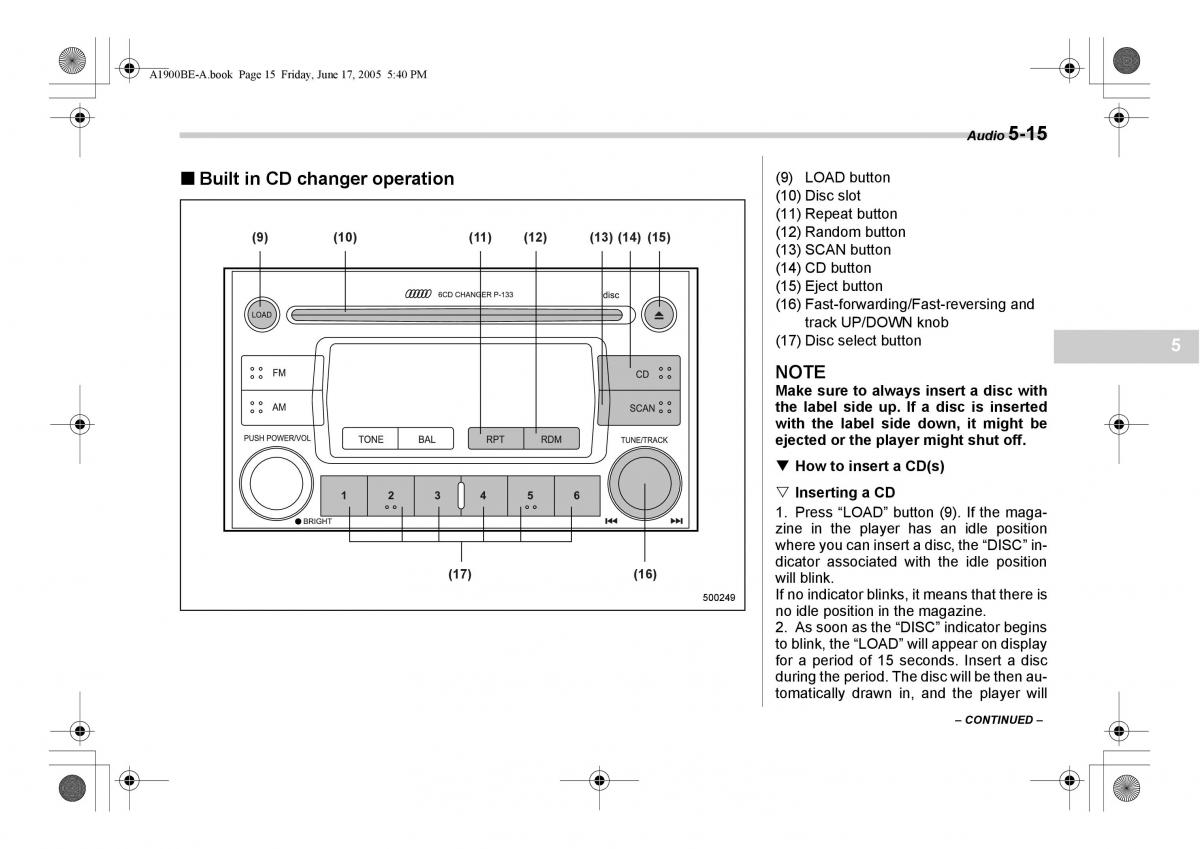 Subaru Impreza II 2 GD owners manual / page 178