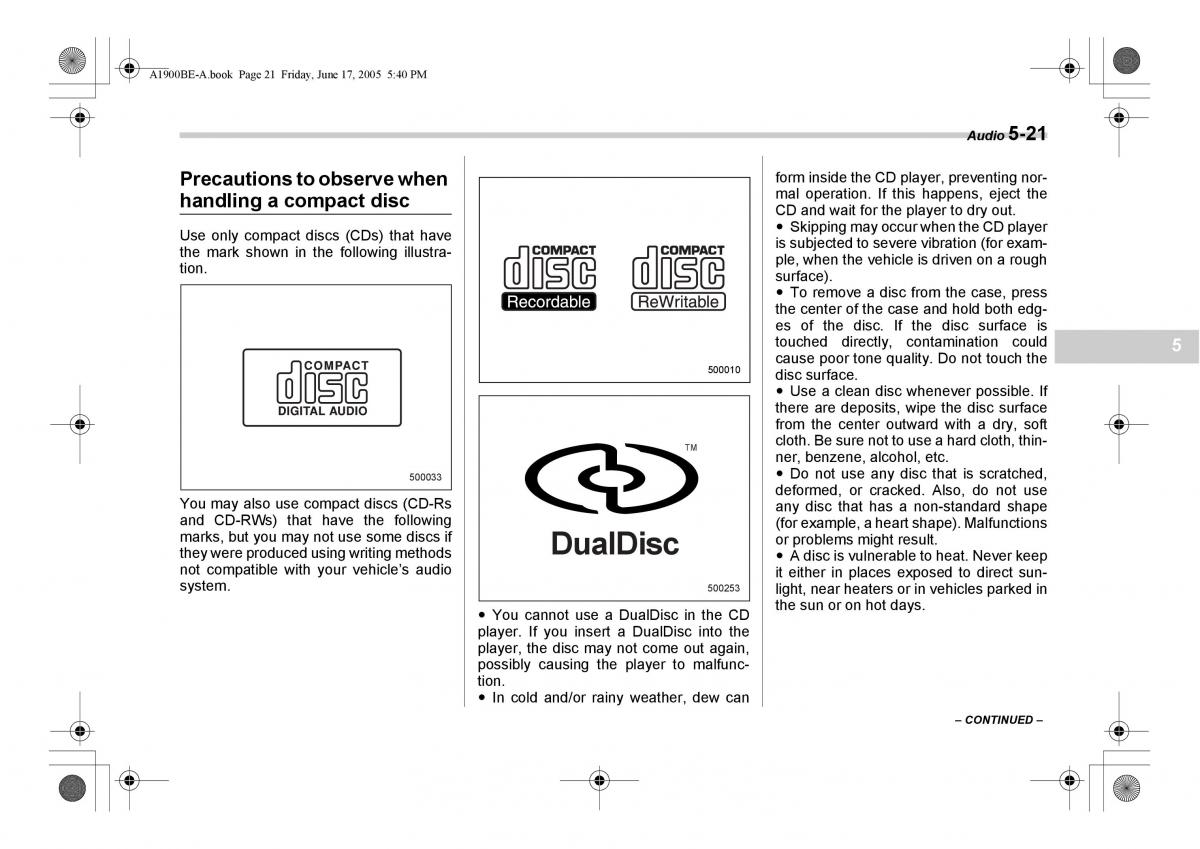 Subaru Impreza II 2 GD owners manual / page 184