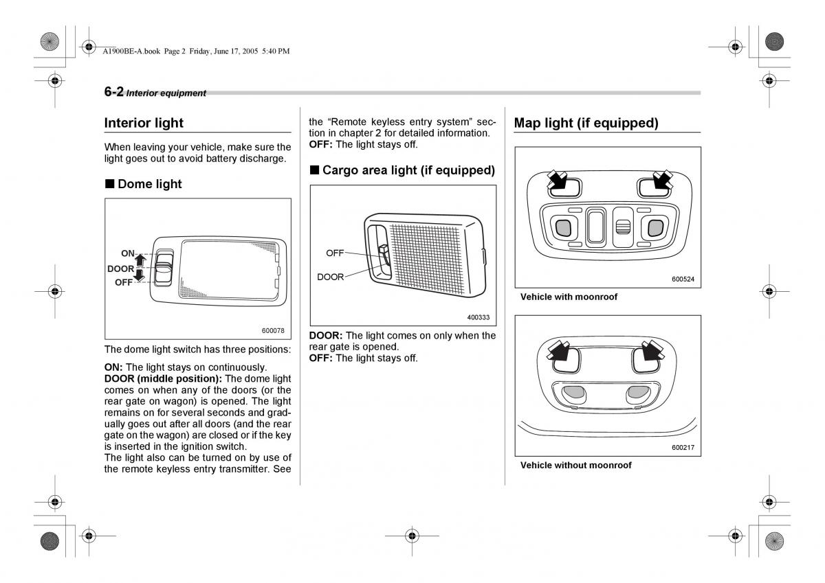 Subaru Impreza II 2 GD owners manual / page 187