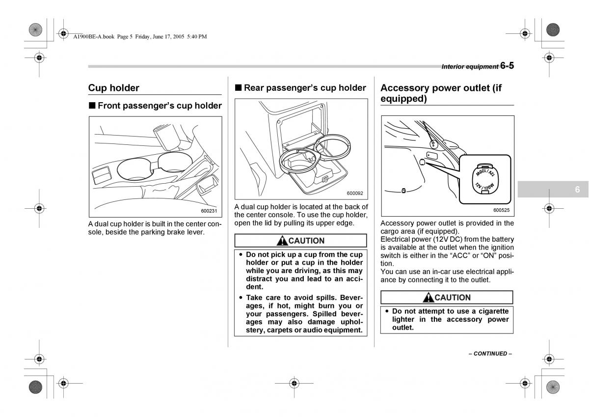 Subaru Impreza II 2 GD owners manual / page 190