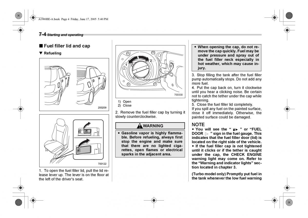 Subaru Impreza II 2 GD owners manual / page 201