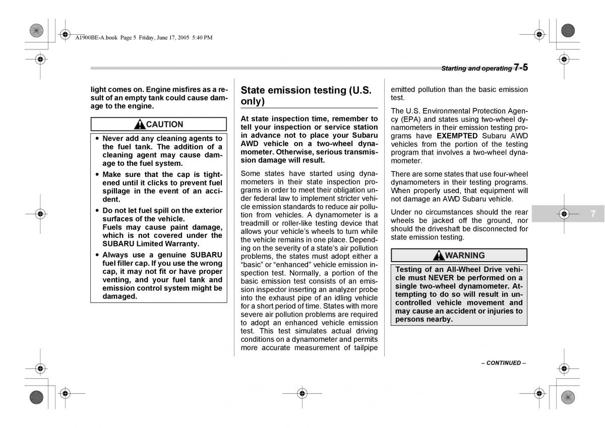 Subaru Impreza II 2 GD owners manual / page 202