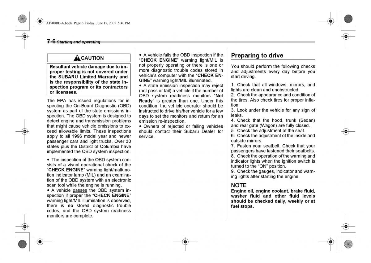 Subaru Impreza II 2 GD owners manual / page 203