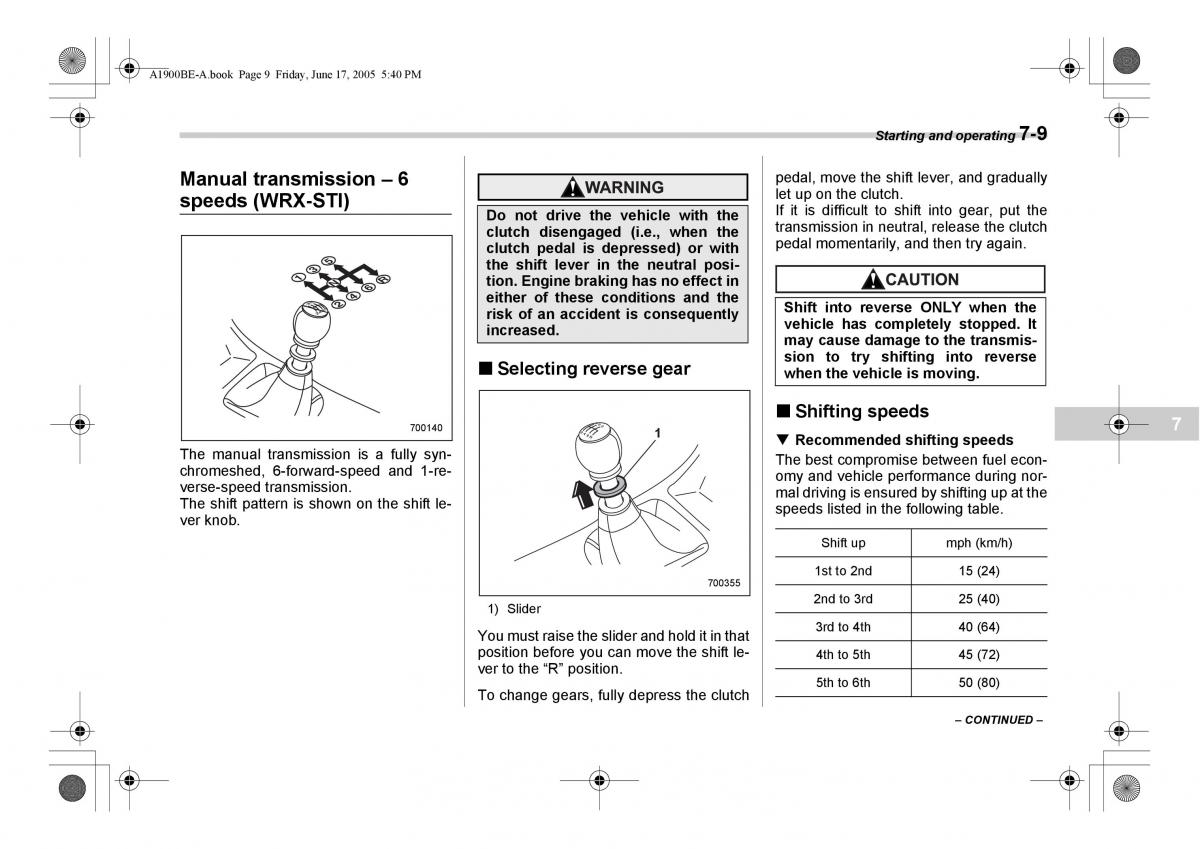 Subaru Impreza II 2 GD owners manual / page 206