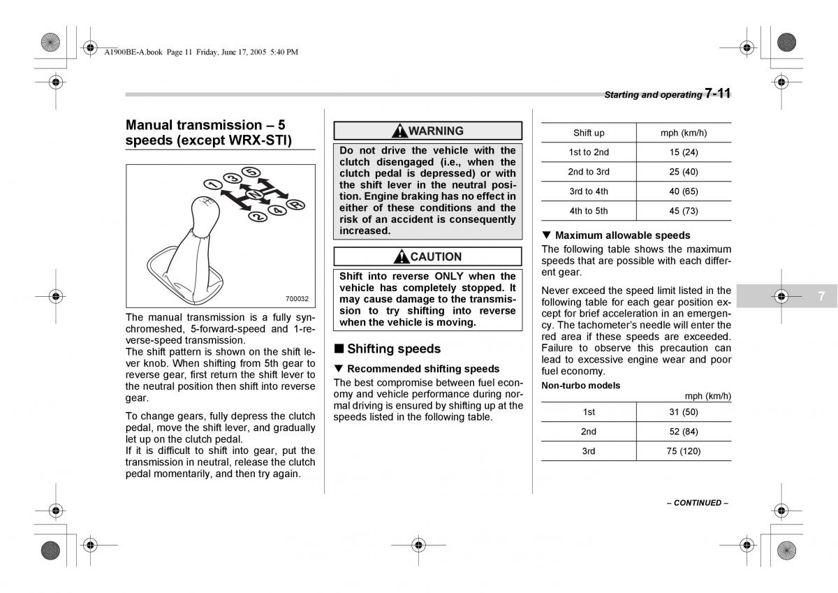 Subaru Impreza II 2 GD owners manual / page 208