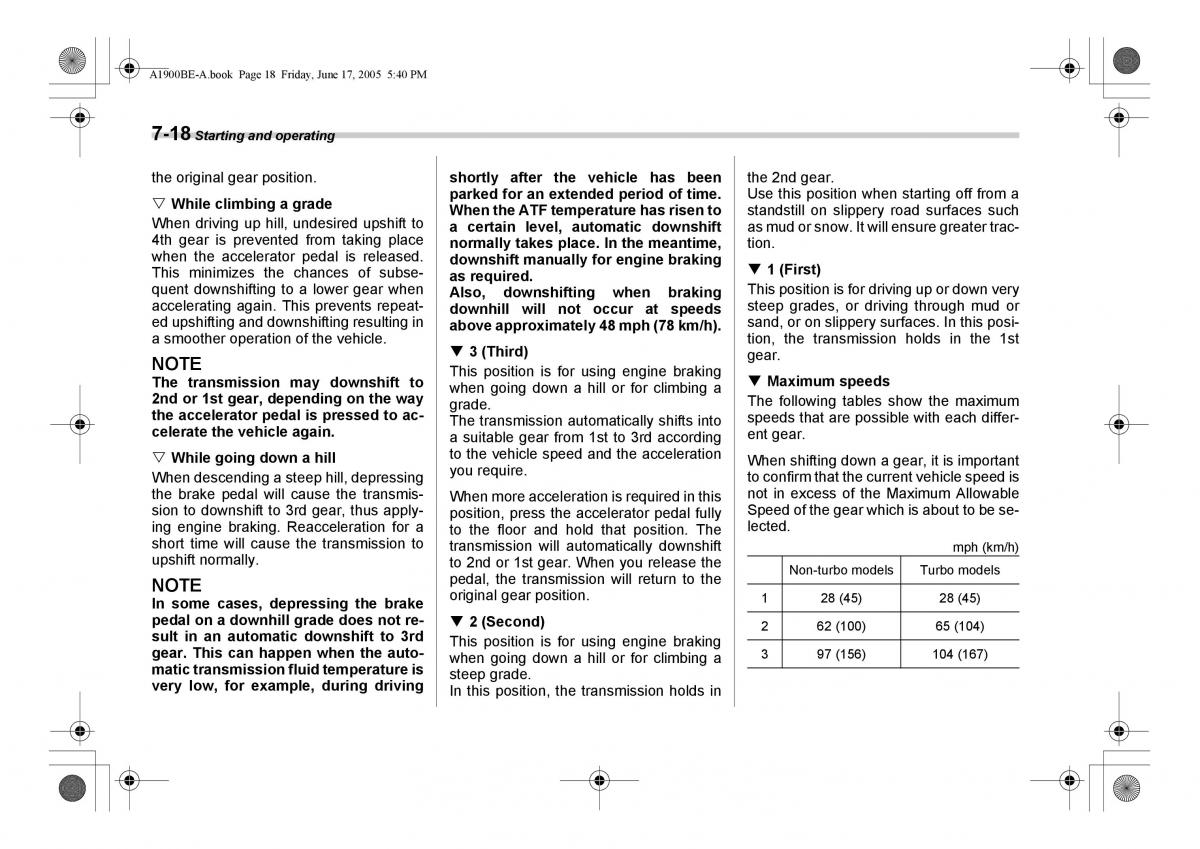 Subaru Impreza II 2 GD owners manual / page 215