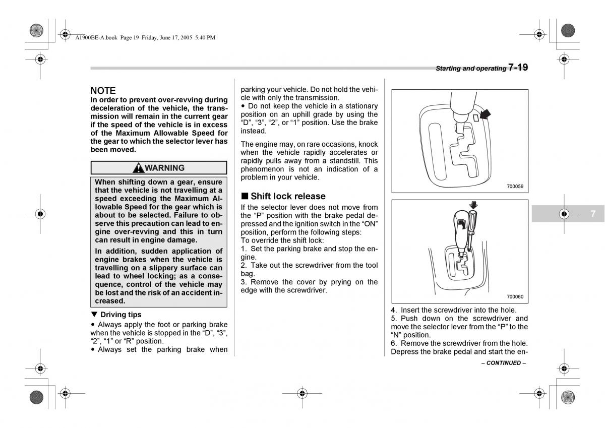 Subaru Impreza II 2 GD owners manual / page 216