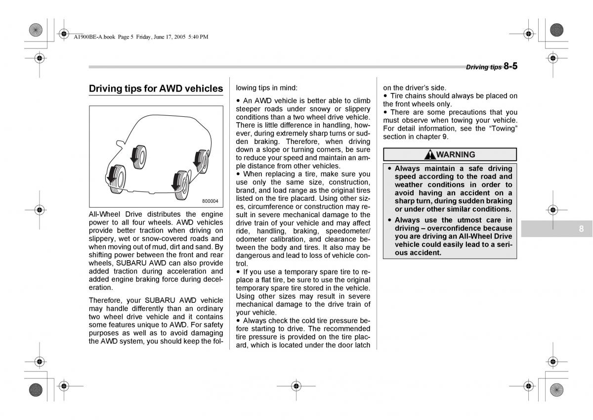 Subaru Impreza II 2 GD owners manual / page 232