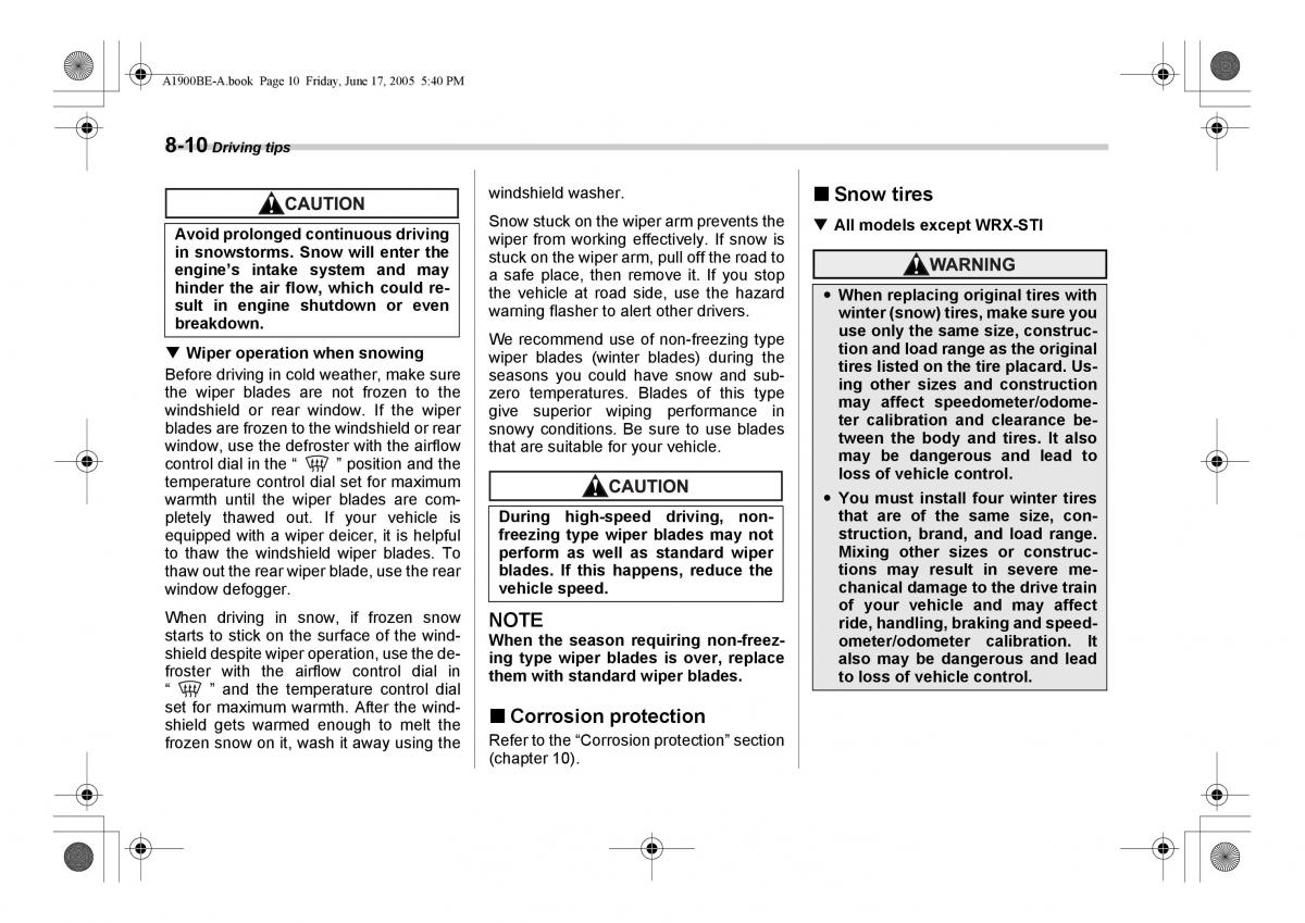 Subaru Impreza II 2 GD owners manual / page 237