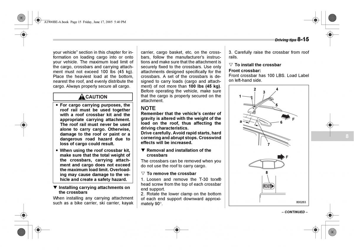 Subaru Impreza II 2 GD owners manual / page 242