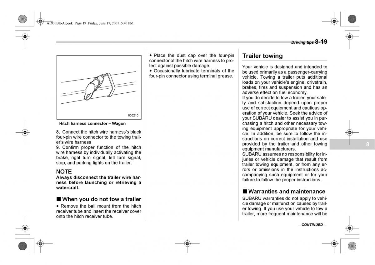 Subaru Impreza II 2 GD owners manual / page 246