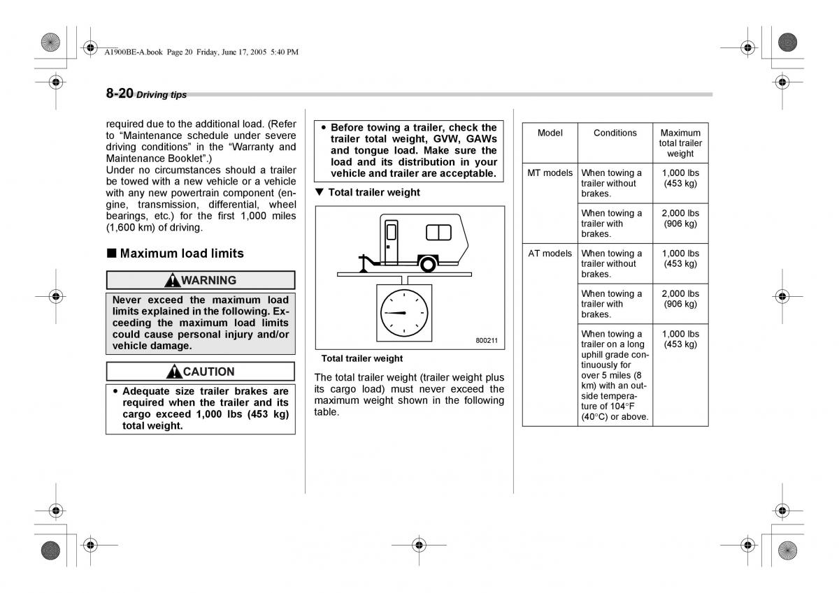 Subaru Impreza II 2 GD owners manual / page 247