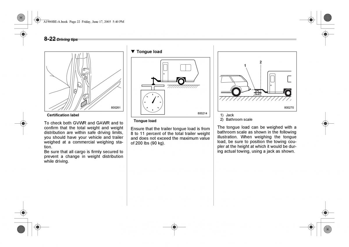 Subaru Impreza II 2 GD owners manual / page 249