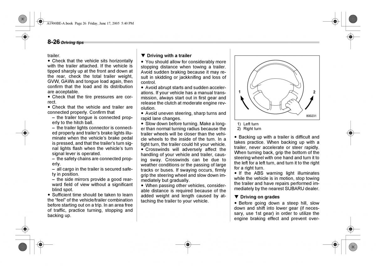 Subaru Impreza II 2 GD owners manual / page 253