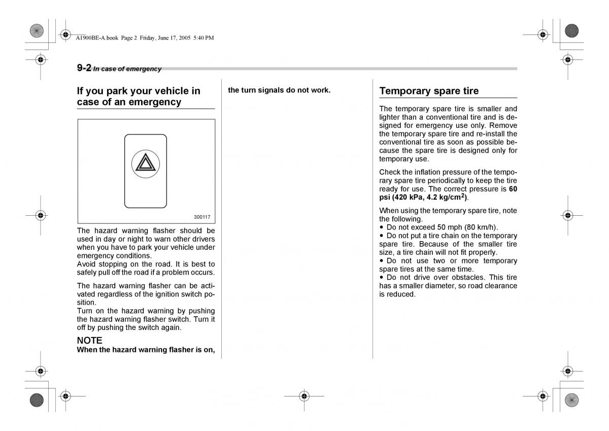 Subaru Impreza II 2 GD owners manual / page 257