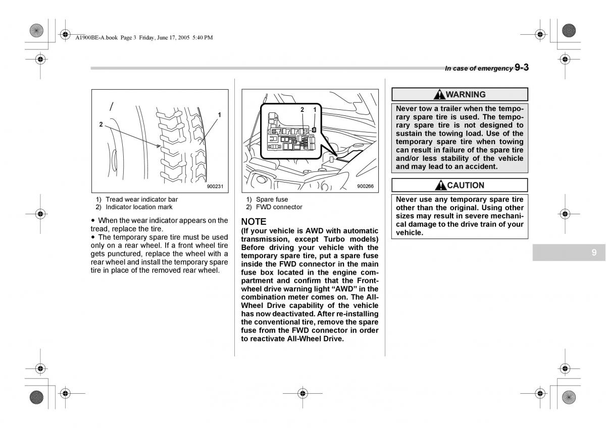 Subaru Impreza II 2 GD owners manual / page 258