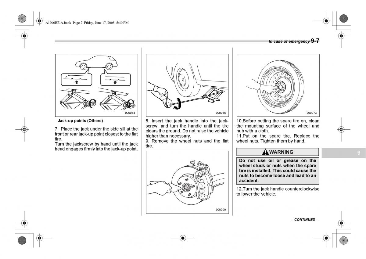 Subaru Impreza II 2 GD owners manual / page 262