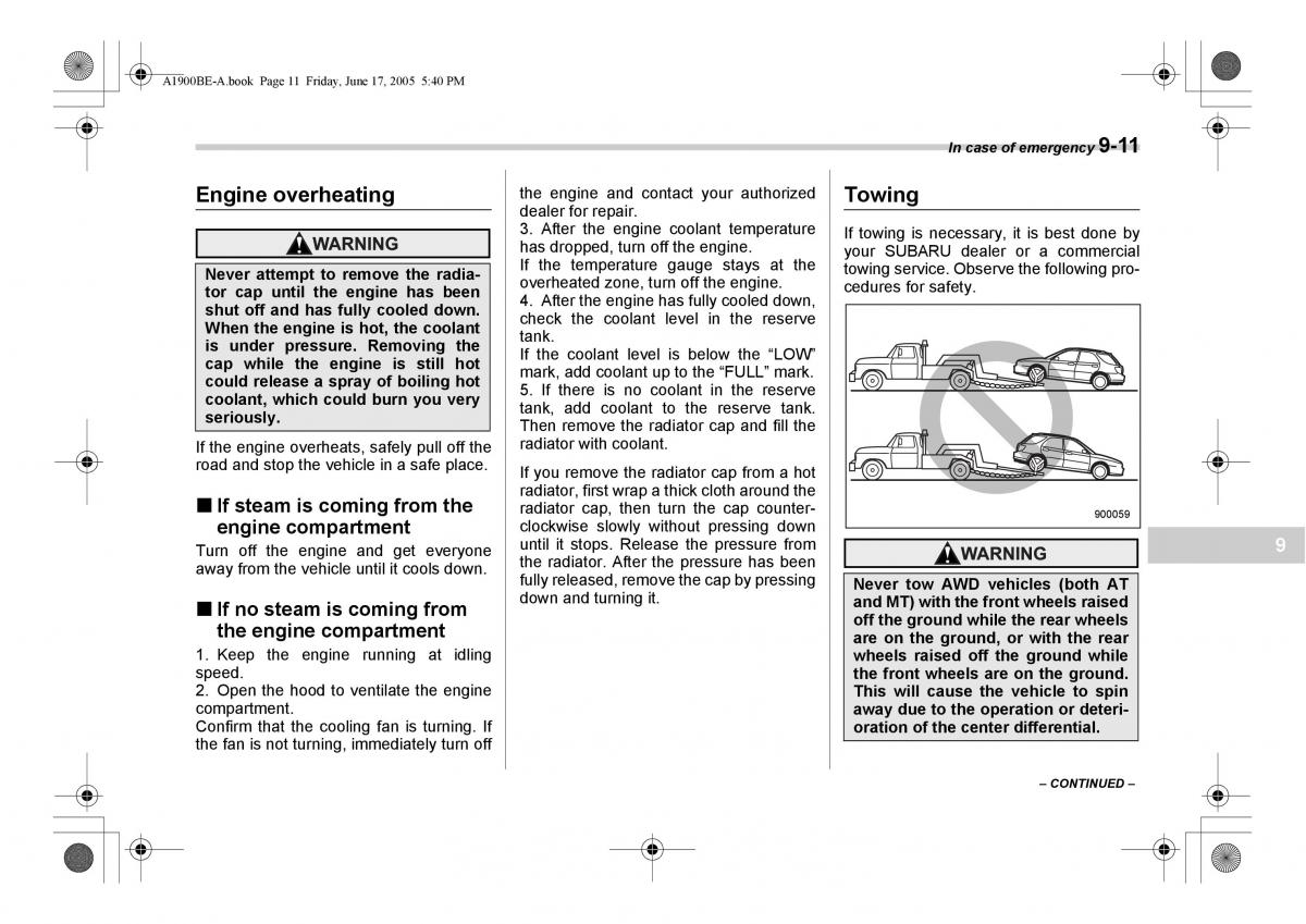 Subaru Impreza II 2 GD owners manual / page 266