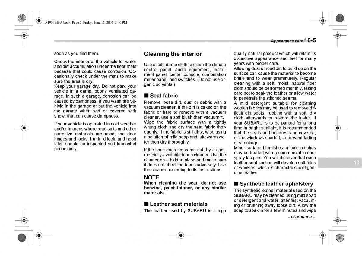 Subaru Impreza II 2 GD owners manual / page 278