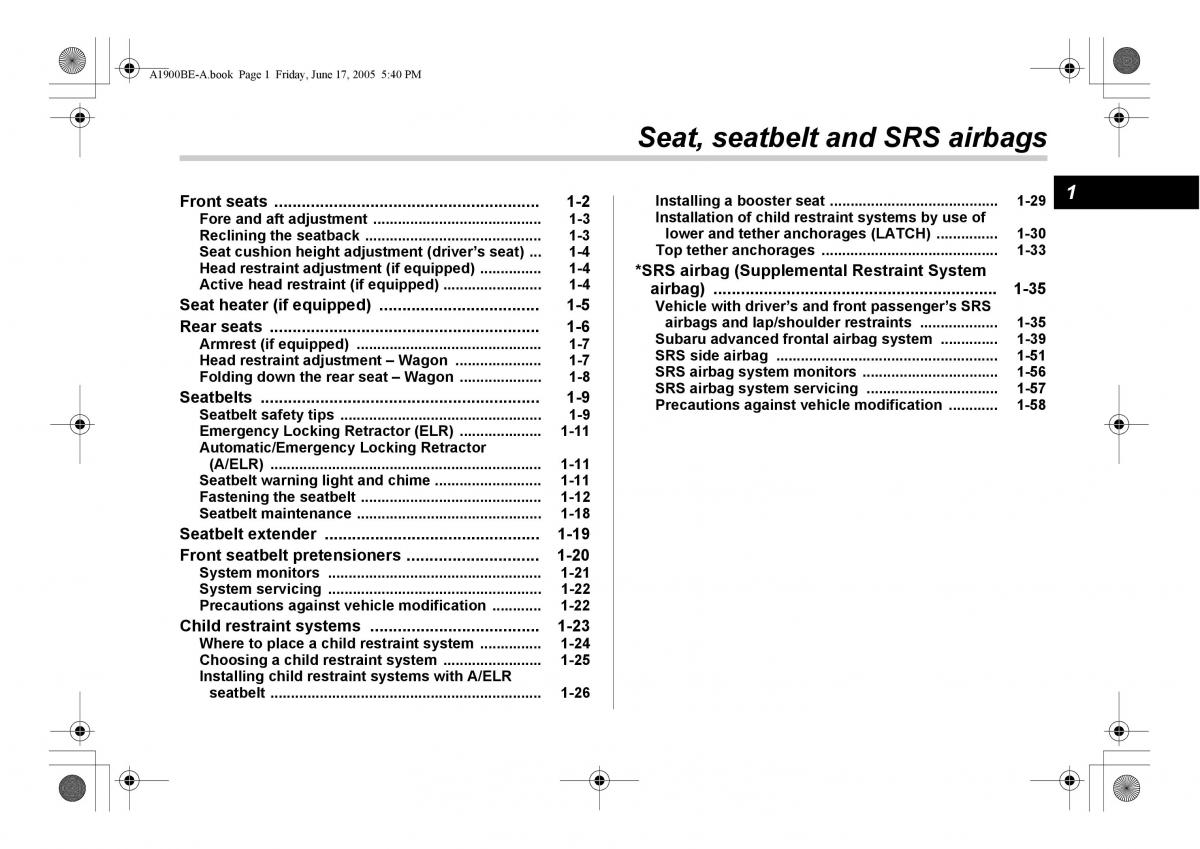 Subaru Impreza II 2 GD owners manual / page 28