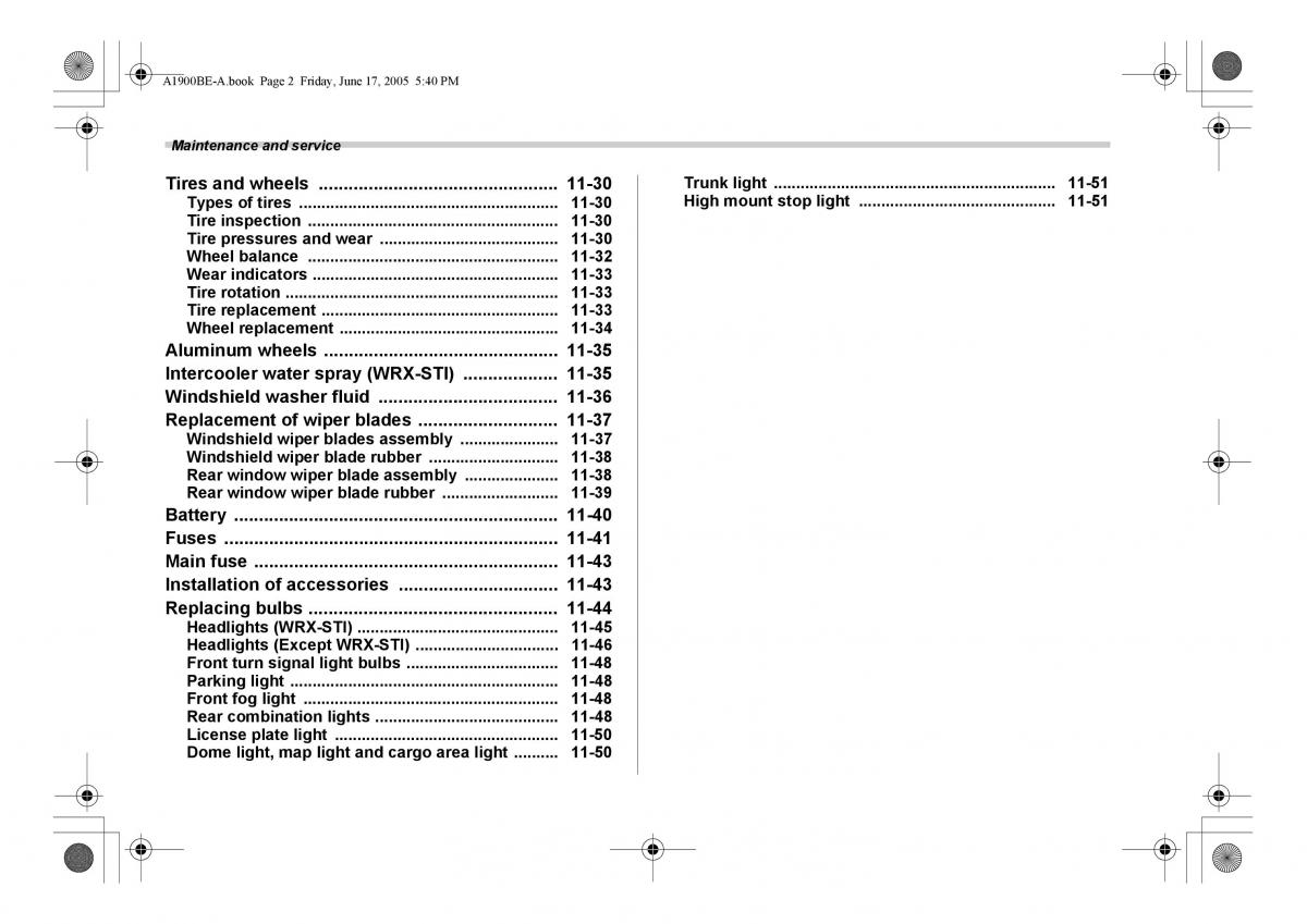 Subaru Impreza II 2 GD owners manual / page 281