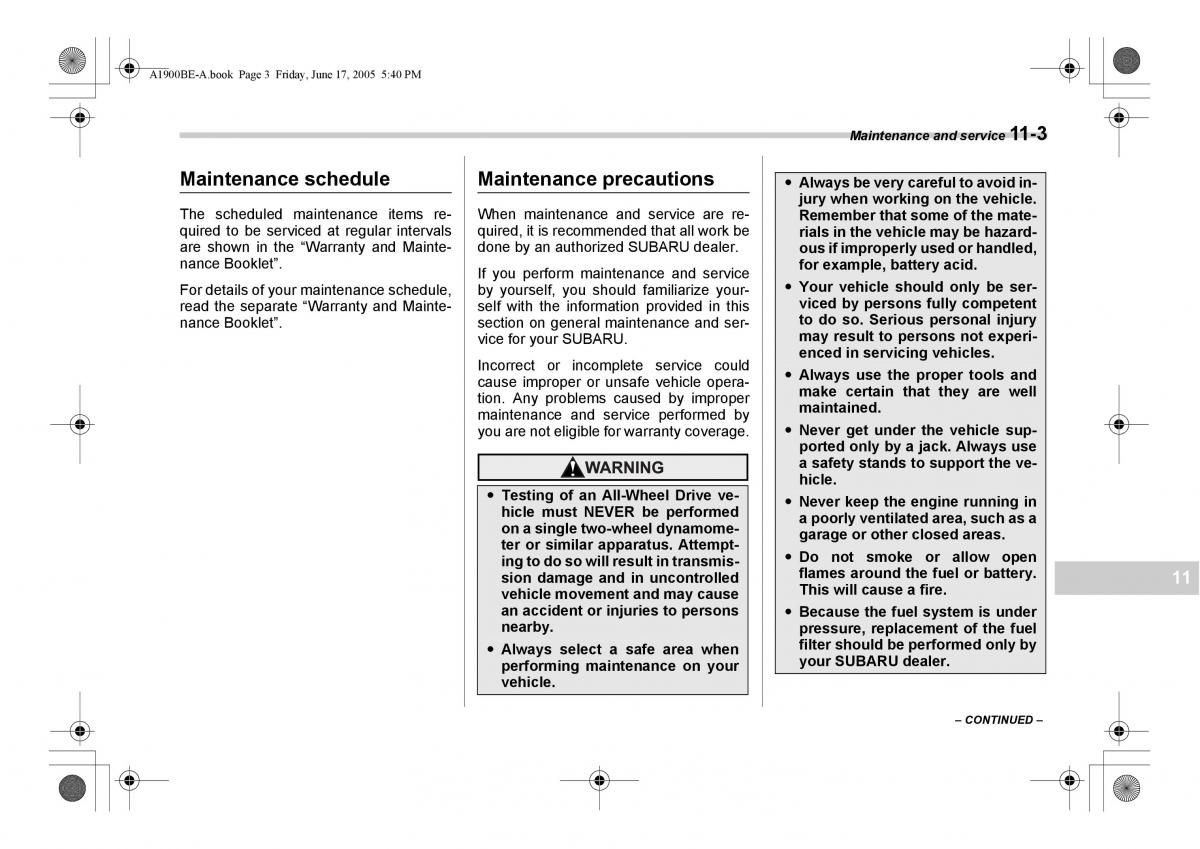 Subaru Impreza II 2 GD owners manual / page 282