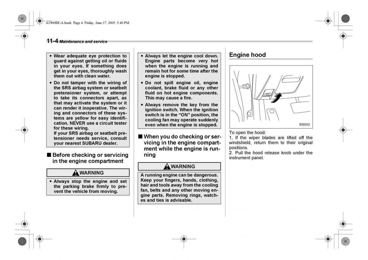 Subaru Impreza II 2 GD owners manual / page 283