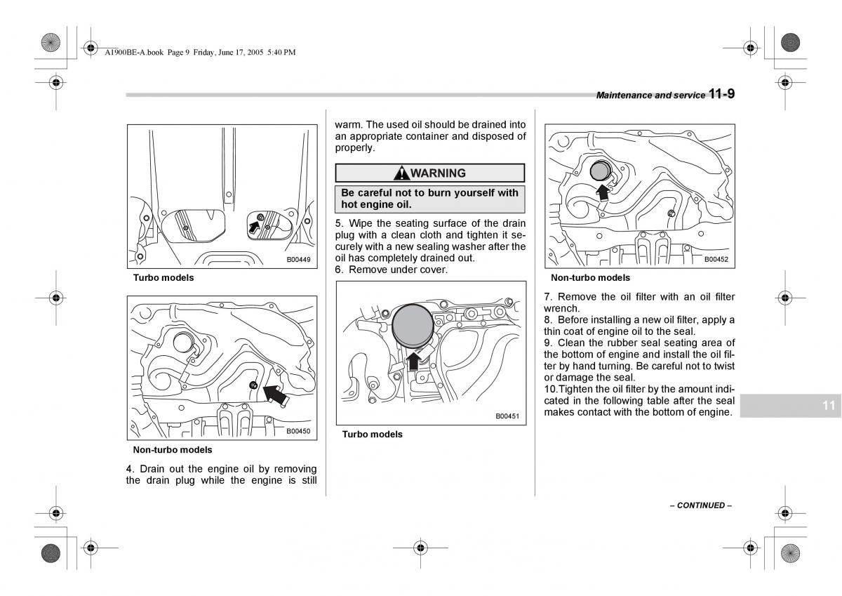 Subaru Impreza II 2 GD owners manual / page 288