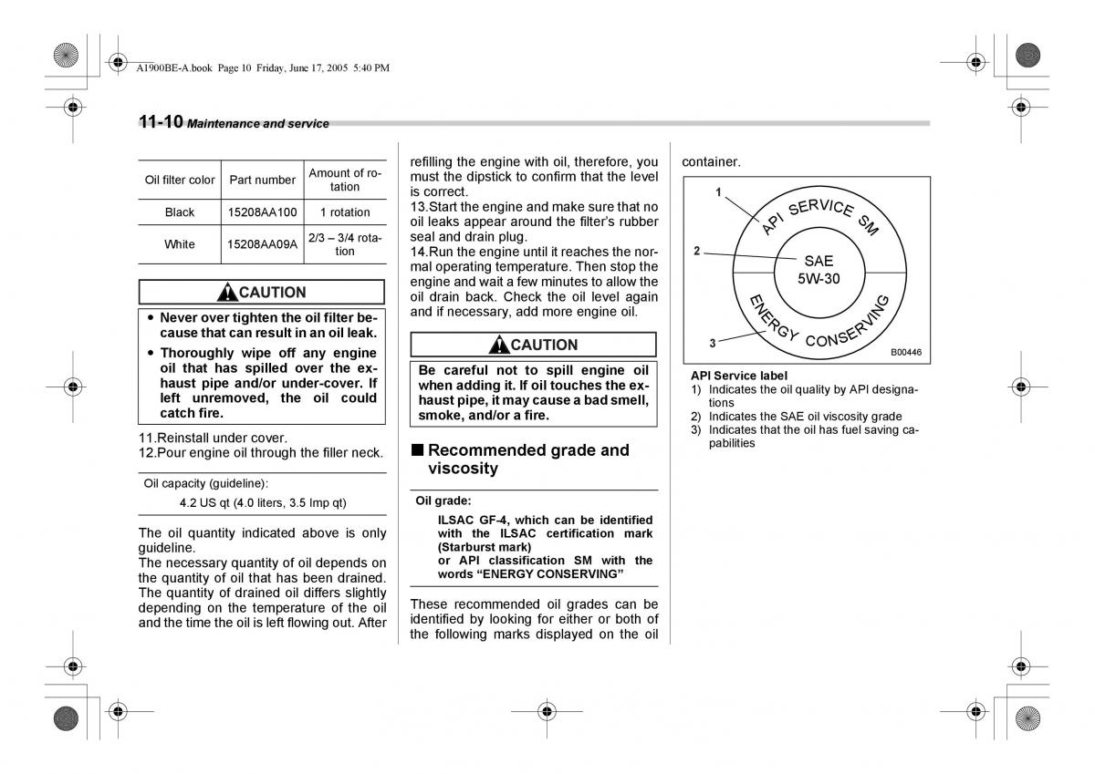 Subaru Impreza II 2 GD owners manual / page 289