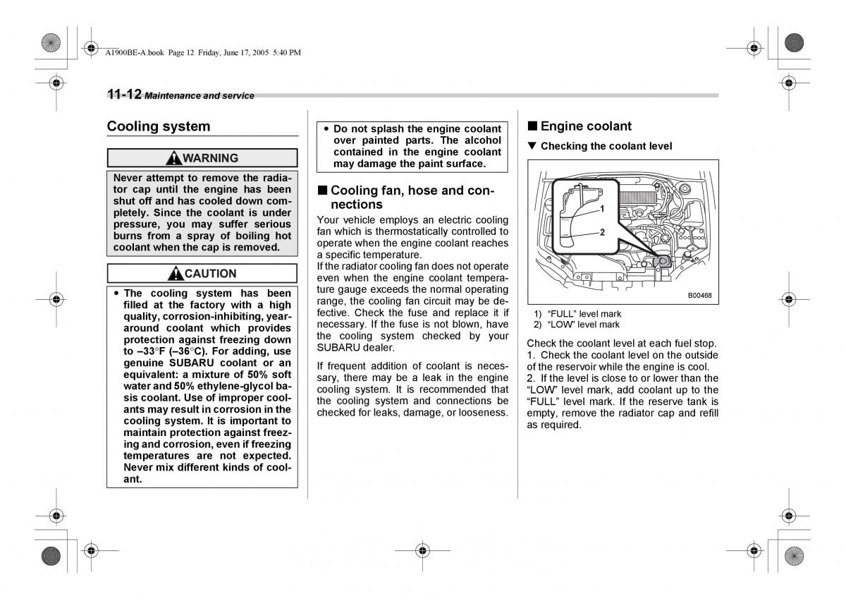 Subaru Impreza II 2 GD owners manual / page 291