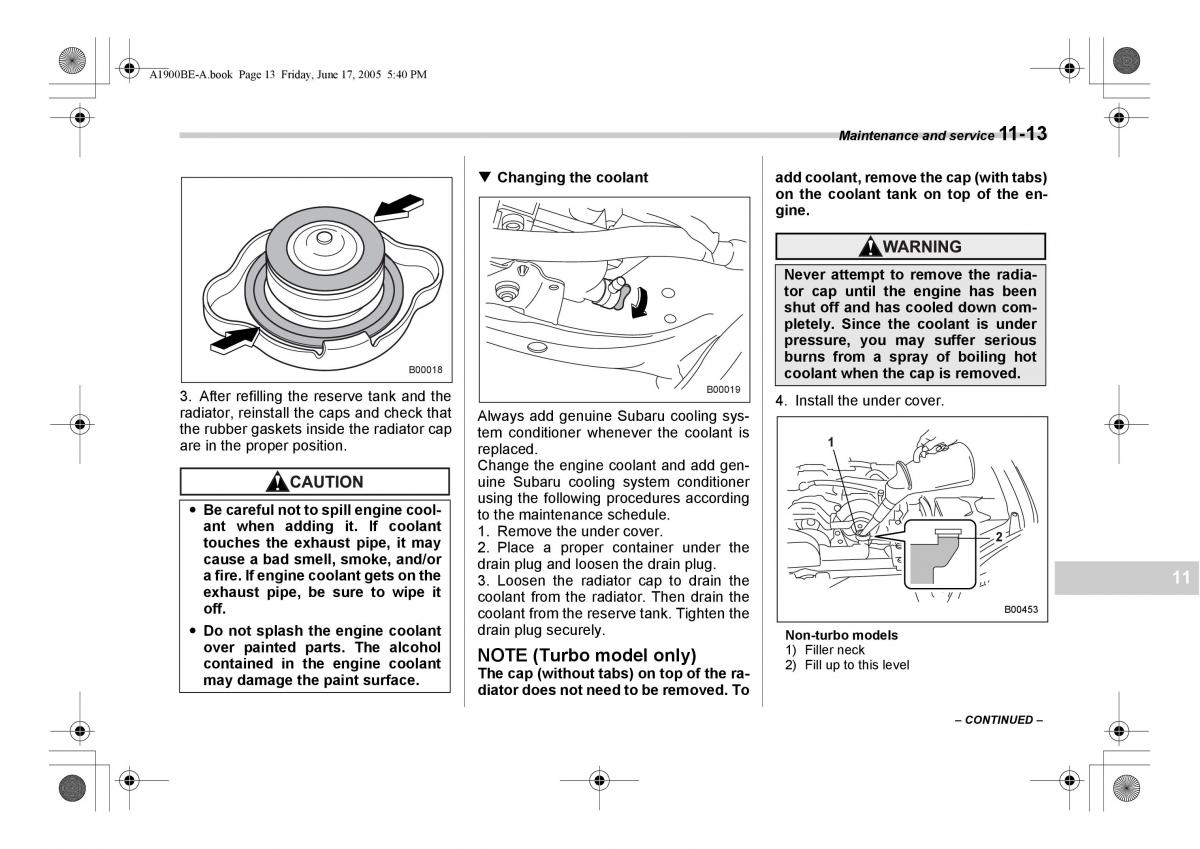 Subaru Impreza II 2 GD owners manual / page 292