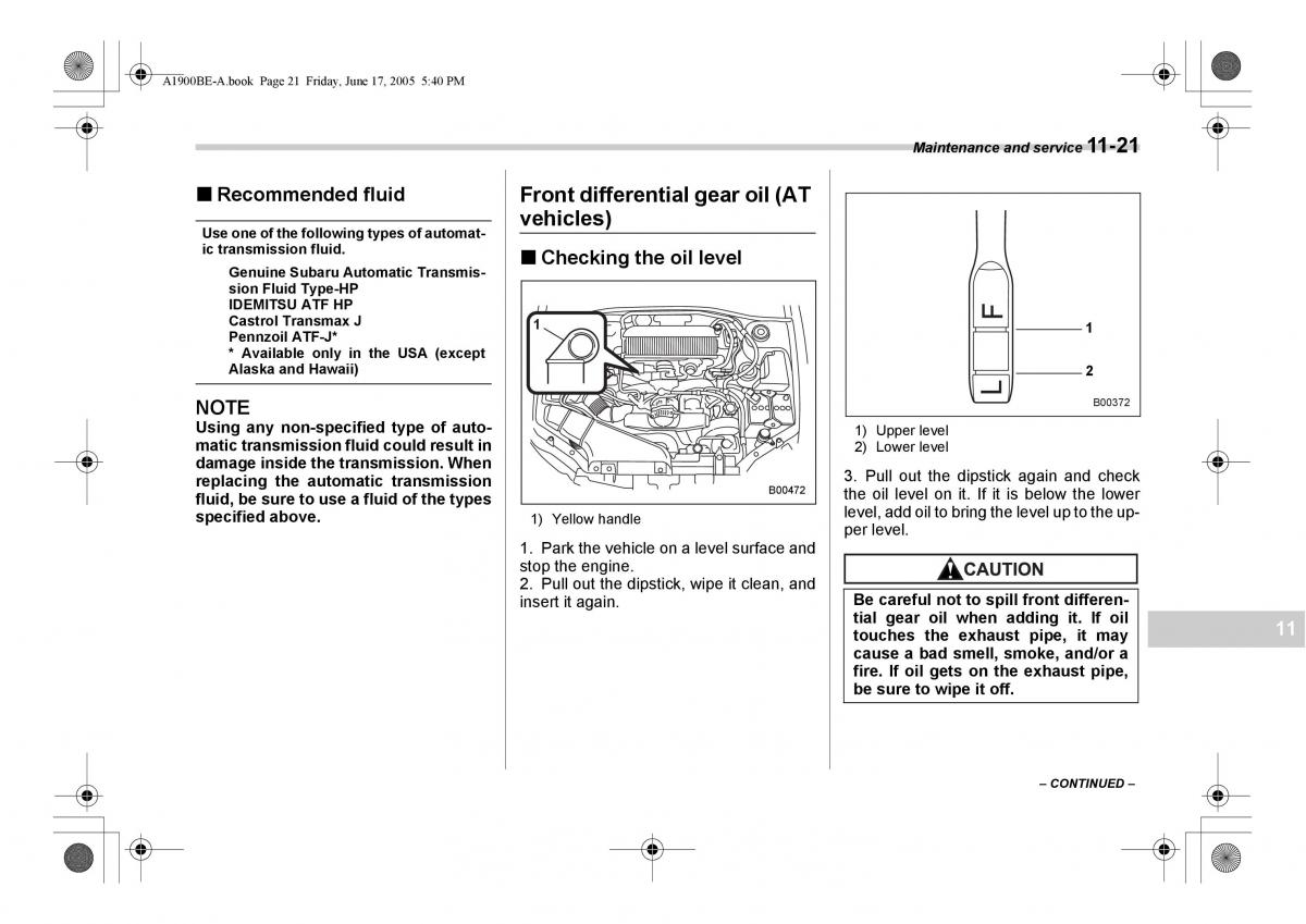 Subaru Impreza II 2 GD owners manual / page 300